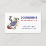 Klempnerdienst für den Cartoon Funny Plumber Visitenkarte<br><div class="desc">Funny Cartoon Klempner Contractor Klempner Service Business Card.</div>