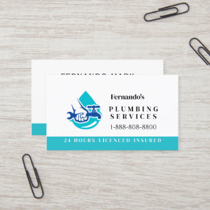 Klempnerdienst Wasser Tropfen Logo Klempner Untern Visitenkarte