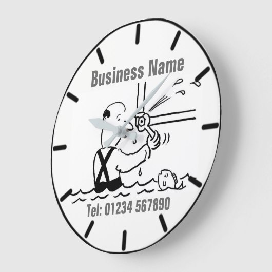 Klempnerdienste Cartoon-Uhr Große Wanduhr (Winkel)