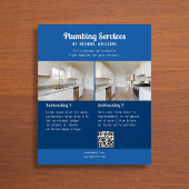 Klempnergeschäft Retro-Schrift Foto Blau Flyer