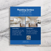 Klempnergeschäft Retro-Schrift Foto Blau Flyer