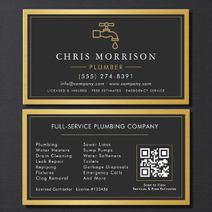 Klempnerhandwerker Moderne Metallische QR-Code Visitenkarte