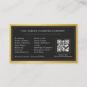 Klempnerhandwerker Moderne Metallische QR-Code Visitenkarte (Rückseite)