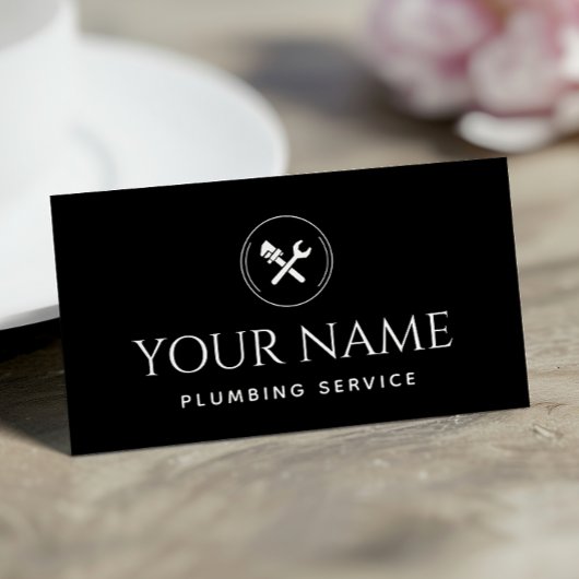 Klempnerhandyman Black & White Visitenkarte