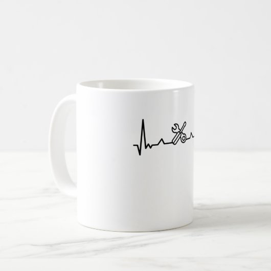 Klempnerheartbeat - Geschenke Kaffeetasse (Vorderseite Links)