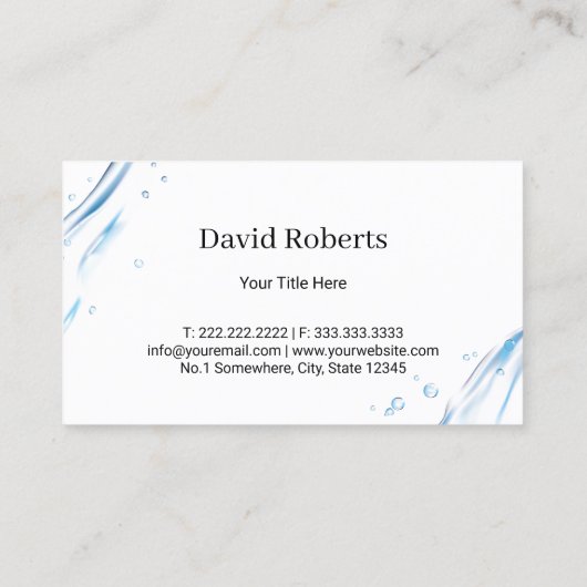 Klempnerin für Wassertropfen Visitenkarte (Rückseite)