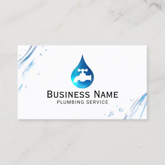 Klempnerin für Wassertropfen Visitenkarte (Vorderseite)