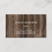 Klempnerleitung Vintages Holz Visitenkarte (Rückseite)