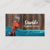 Klempnerleitung Vintages Holz Visitenkarte (Vorderseite)