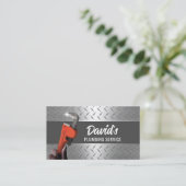 Klempnerleitung Wrench Metal Berufliche Klempnerei Visitenkarte (Stehend Vorderseite)