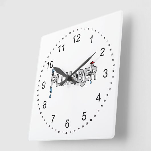 Klempnerpfeifen Quadratische Wanduhr (Winkel)