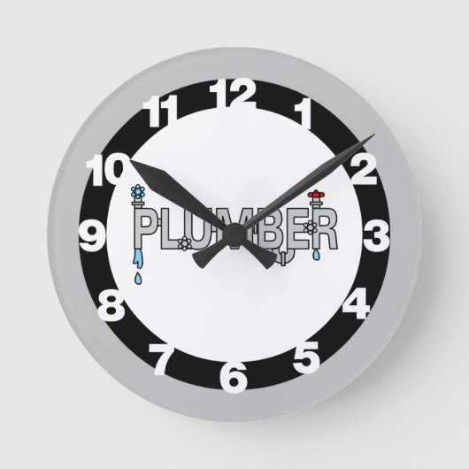 Klempnerpfeifen Runde Wanduhr (Vorderseite)