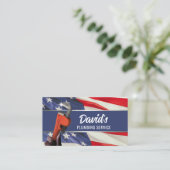 Klempnerschlüssel Beruflich Klempner Patriotisch Visitenkarte (Stehend Vorderseite)