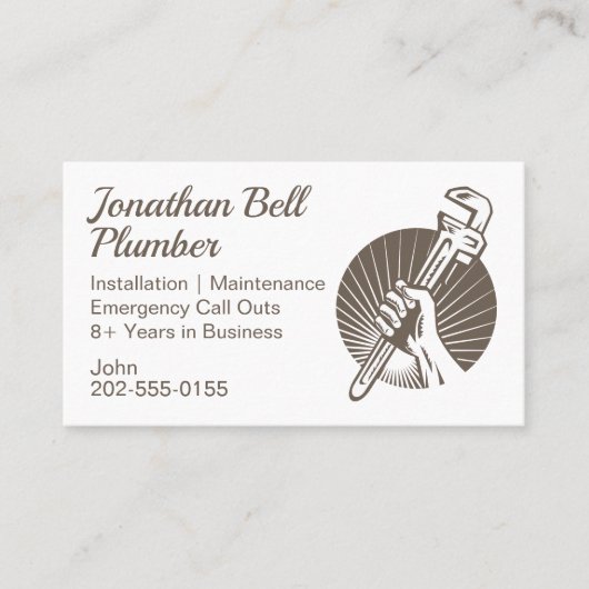 Klempnerschlüssel Visitenkarte (Vorderseite)