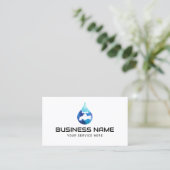 Klempnerservice Blue Water Drop Logo Plumber Visitenkarte (Stehend Vorderseite)