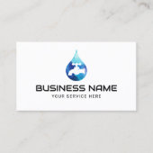 Klempnerservice Blue Water Drop Logo Plumber Visitenkarte (Vorderseite)