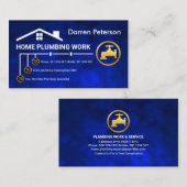 Klempnerservice für Blaue Wasserleitung Visitenkarte (Vorne/Hinten)