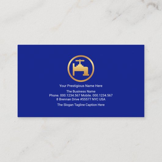 Klempnerservice für Goldränder Visitenkarte (Rückseite)