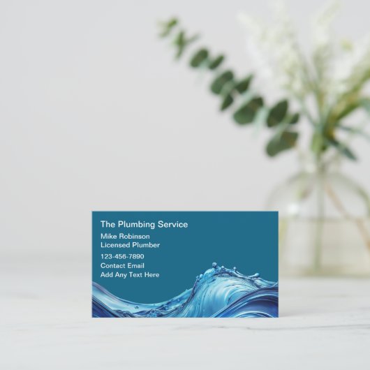 Klempnerservice Moderne Wasserversorgung Visitenkarte (Stehend Vorderseite)