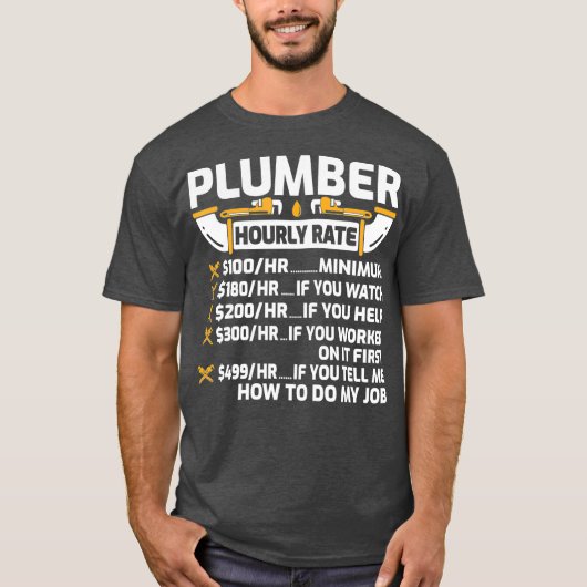 Klempnerstündlicher Funny Plumber T-Shirt (Vorderseite)