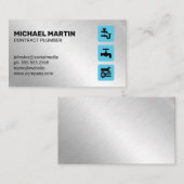 Klempnersymbole | Metallhintergrund Visitenkarte (Vorne/Hinten)