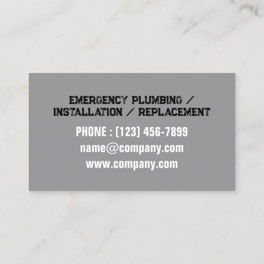 Klempnertools Pipe Handyman Klempnerdienst Visitenkarte (Rückseite)