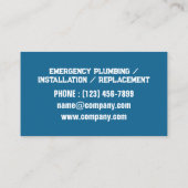 Klempnertools Pipe Handyman Klempnerdienst Visitenkarte (Rückseite)