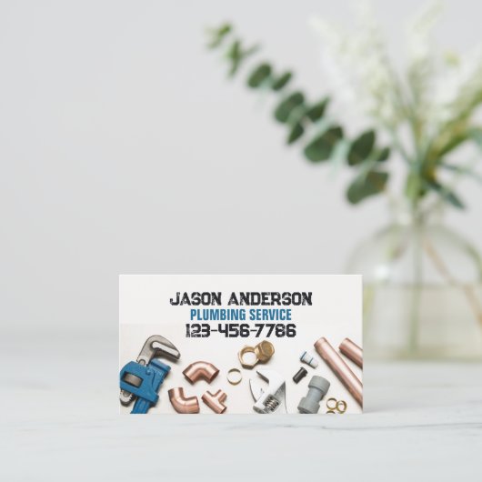 Klempnertools Pipe Handyman Klempnerdienst Visitenkarte (Stehend Vorderseite)