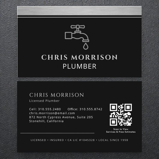 Klempnerunternehmen-Klempner-QR-Code Visitenkarte