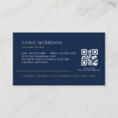 Klempnerunternehmen QR-Code Navy Blau Gold Visitenkarte (Rückseite)