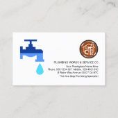 Klempnerwerkzeuge auf blauen Wassertropfen Visitenkarte (Rückseite)