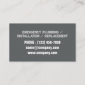 Klempnerwerkzeuge Faucet Handyman Plumper Service Visitenkarte (Rückseite)