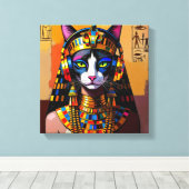 KLEOPATRA KÖNIGIN DES NIL-SPHINX KATZE LEINWANDDRUCK (Insitu (Holzboden))