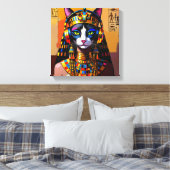 KLEOPATRA KÖNIGIN DES NIL-SPHINX KATZE LEINWANDDRUCK (Insitu (Schlafzimmer))