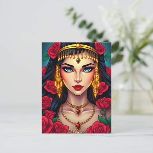 Kleopatra Königin von Ägypten in Luxuriösem Splend Postkarte (Stehend Vorderseite)