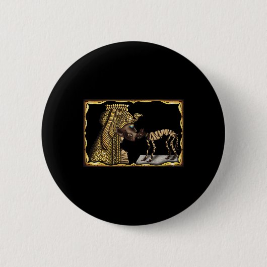 Kleopatra Mummy Funny Halloween Kostüme Männer Fra Button (Vorderseite)