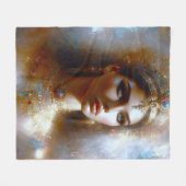 Kleopatra Porträt in Goldener Majestät Fleecedecke (Vorderseite (Horizontal))