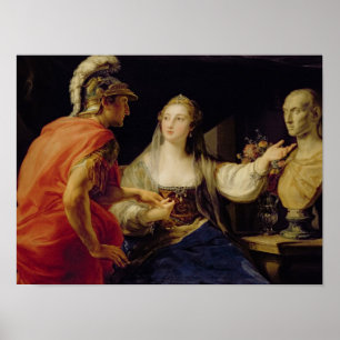 Kleopatra zeigt Octavius die Büste Julius Poster