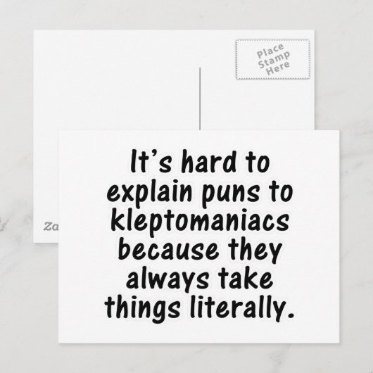 Kleptomanischer Pub Postkarte (Vorne/Hinten)