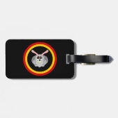 Klette - belgische Folklore Gepäckanhänger (Rückseite horizontal)