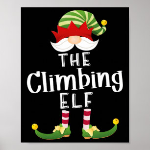 Kletter-Elfen-Gruppe Weihnachten Lustige Pyjama-Pa Poster