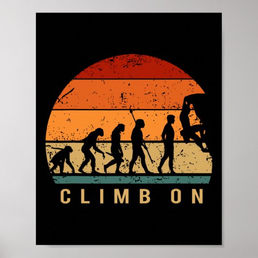 Kletter-Evolution - Bouldering Kletterbergbesteigu Poster (Vorne)