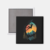 Kletter-Herausforderung - Retro-Mountain-Boulderin Magnet (Vorderseite/Rückseite)