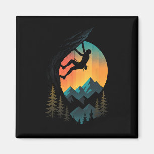 Kletter-Herausforderung - Retro-Mountain-Boulderin Magnet