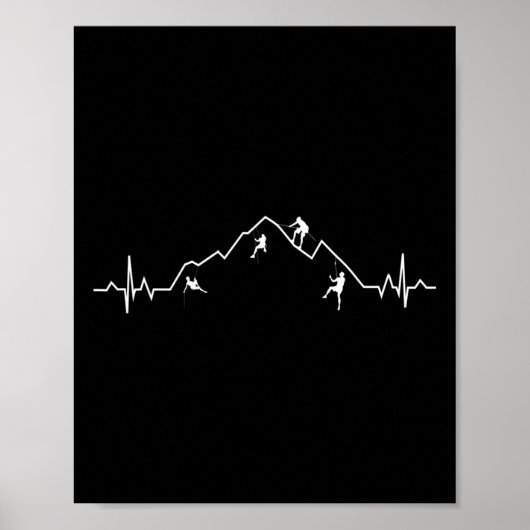 Kletter-Herzfrequenz-Geschenk Poster (Vorne)