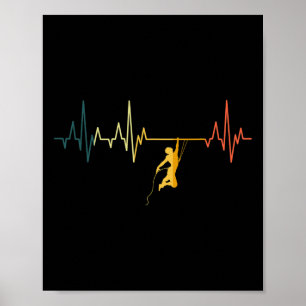 Kletter-Herzfrequenz Retro-Klettersport Ecg Klette Poster