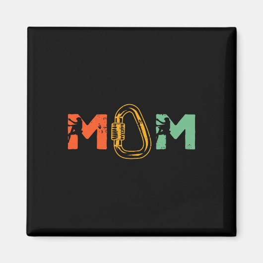 Kletter-Mama Kletterin Sichern Bouldering Magnet (Vorne)