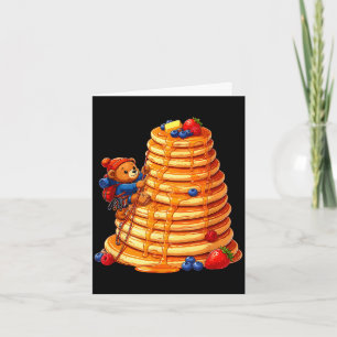 Kletterbär auf einem Riesenpfannkuchenstapel-Frühs Karte