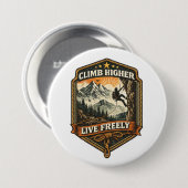 Klettere höher, lebe frei - Abenteuer-Kaffeetasse Button (Vorne & Hinten)