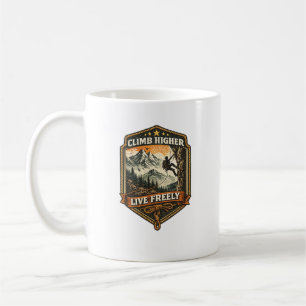 Klettere höher, lebe frei - Abenteuer-Kaffeetasse Kaffeetasse